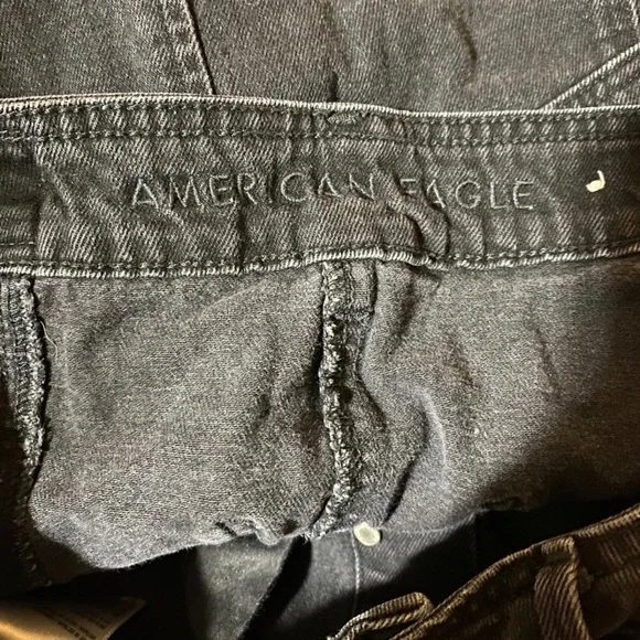 American Eagle Black Button Front Jean Skirt, size 4, light wear - Picture 3 of 4